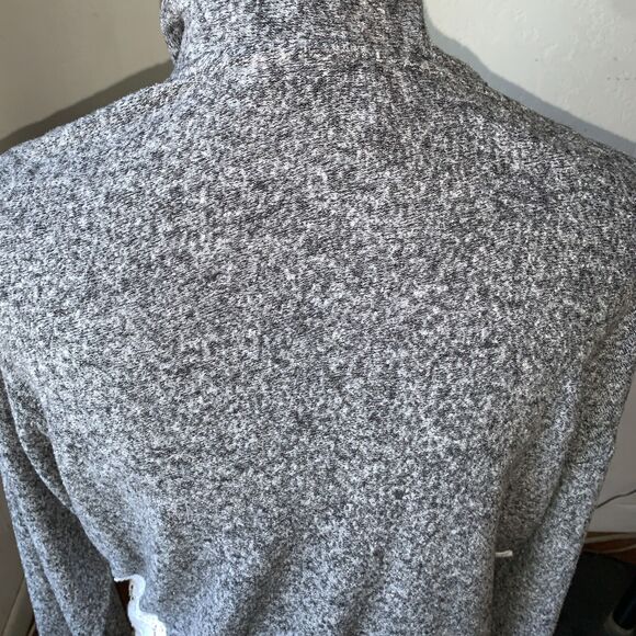 The Kooples Sport Jacket Small Gray Marled Soft Fleece Hood Lace Toggle WaistSz1 - Picture 16 of 16